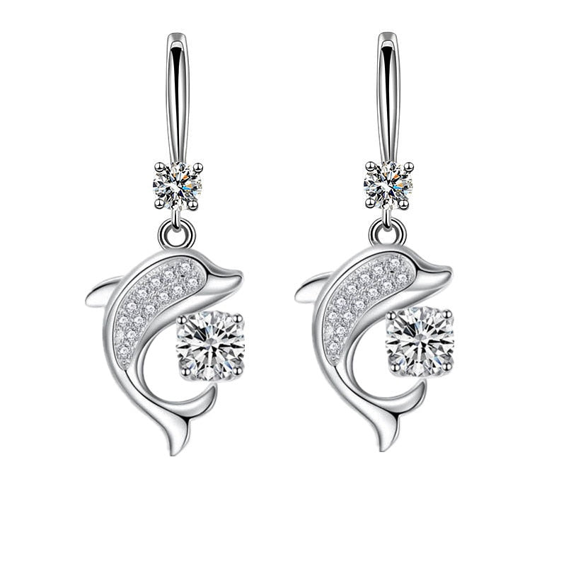 Sterling Silver Dolphin Earrings