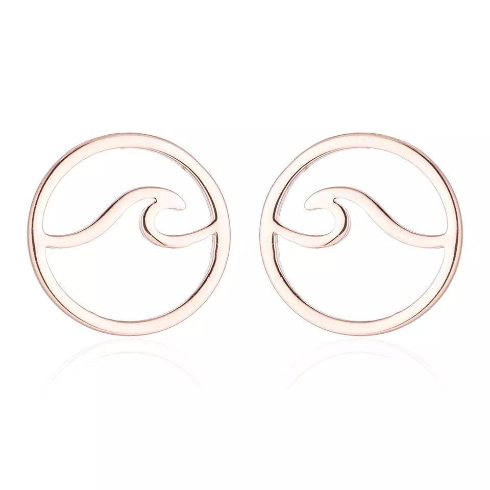 Tranquility Wave Earrings - Rose Gold