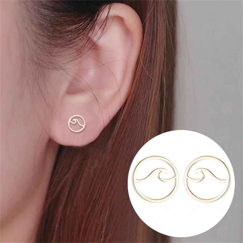 Tranquility Wave Earrings - Rose Gold
