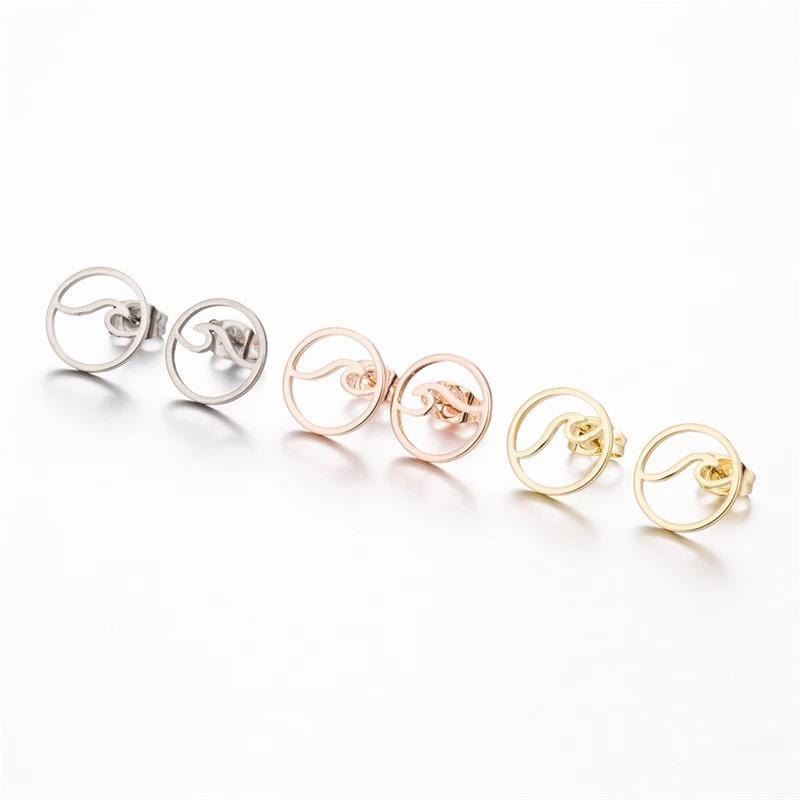 Tranquility Wave Earrings - Rose Gold