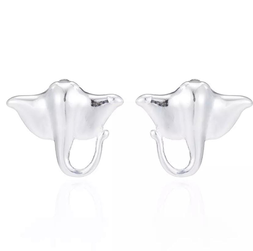 Mantaray Earrings - Silver