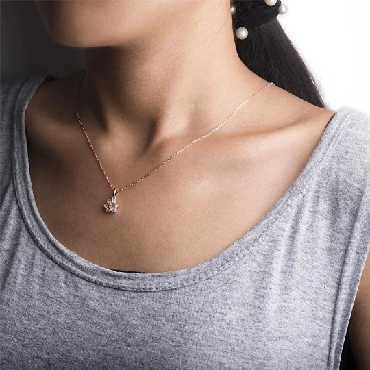 Rose Gold Paw Print Necklace