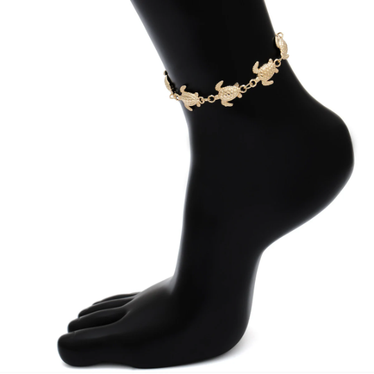 Turtle Charm Anklet