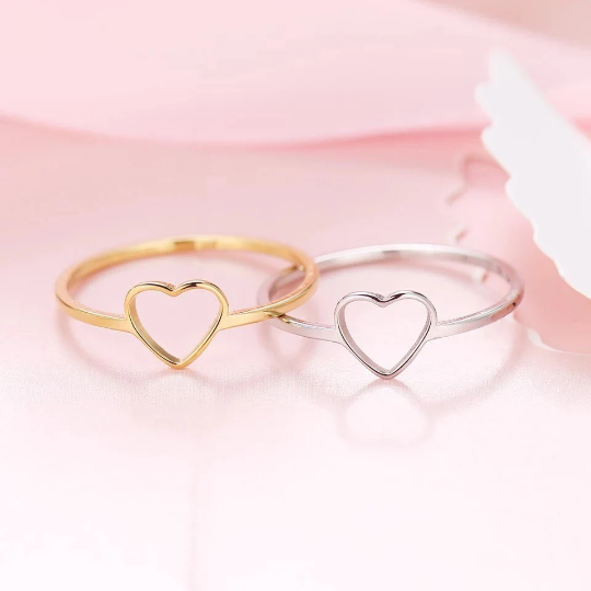 Heart Ring In Silver And Gold