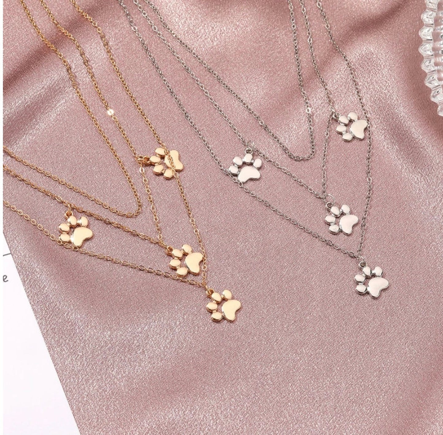 Multilayered Paw Print Necklace