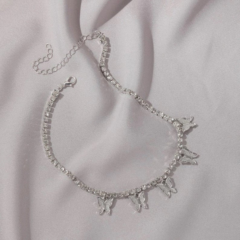 Sparkling Diamond Butterfly Necklace