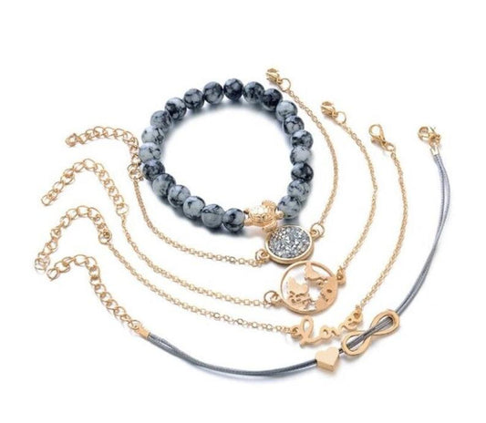 Multi Charm Bracelet Stack