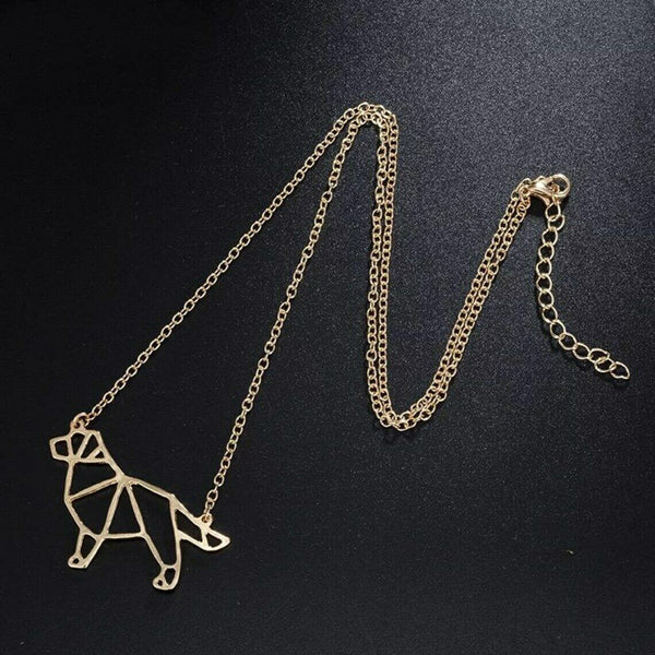 Dog Necklace Gold Origami Necklace