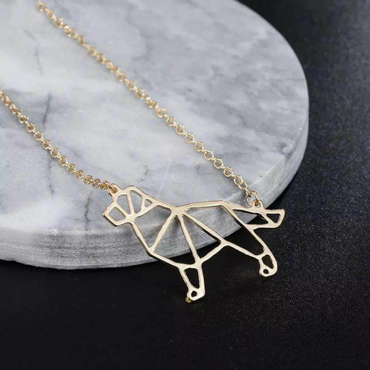 Dog Necklace Gold Origami Necklace