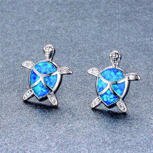 Opal Turtle Necklace and Earrings Set