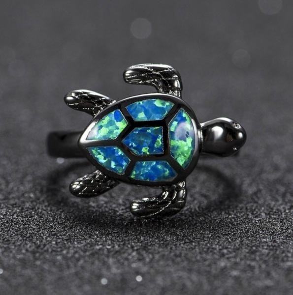 Luxury Opal Turtle Ring Blue | Ocean Ring Sea Animal Ring – Shop ...