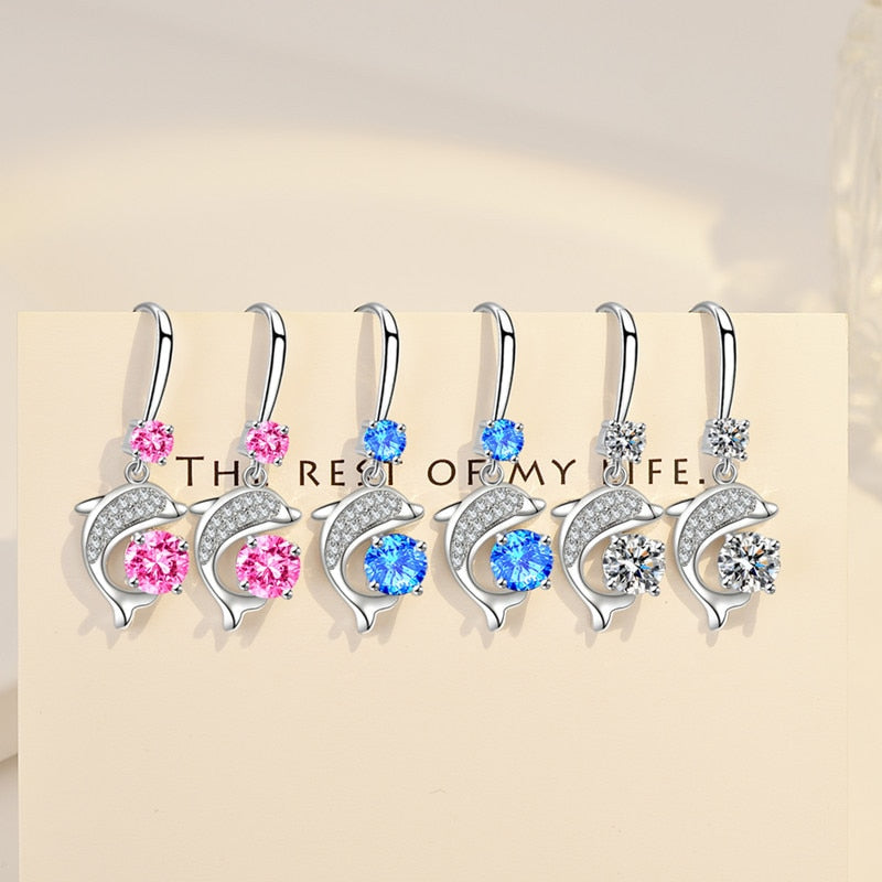 Sterling Silver Dolphin Earrings
