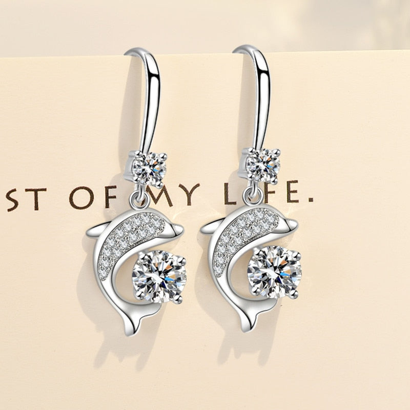 Sterling Silver Dolphin Earrings