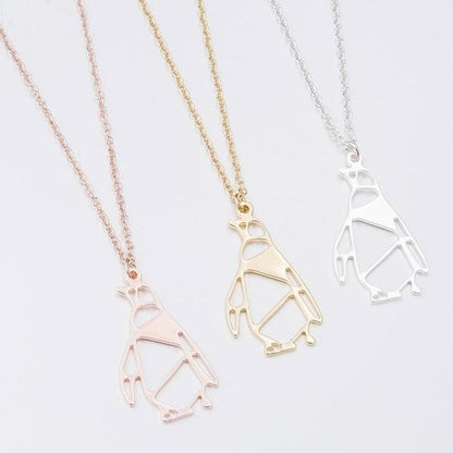 Origami Penguin Necklace - Gold