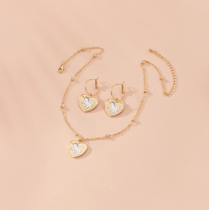 Unicorn Necklace And Earring Sets