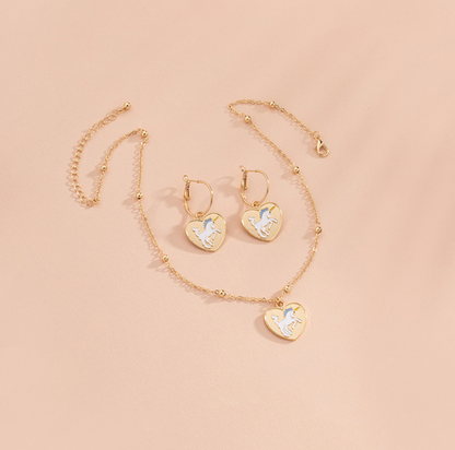 Unicorn Necklace And Earring Sets