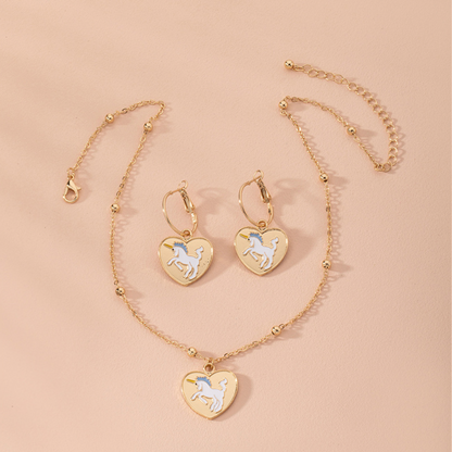 Unicorn Necklace And Earring Sets