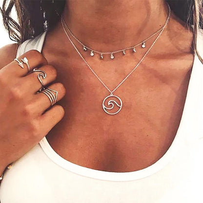 Tranquility Wave Necklace - Silver