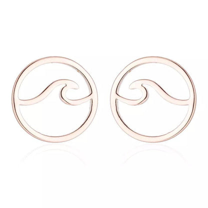 Tranquility Wave Earrings - Rose Gold