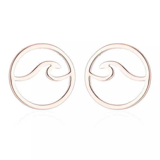 Tranquility Wave Earrings - Rose Gold