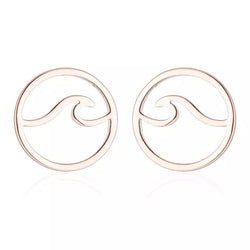 Tranquility Wave Earrings - Rose Gold