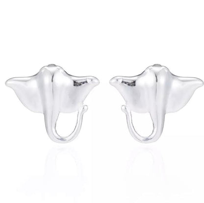 Mantaray Earrings - Silver