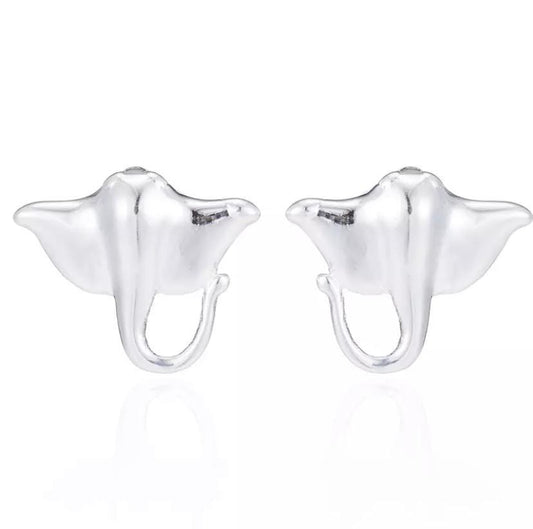 Mantaray Earrings - Silver