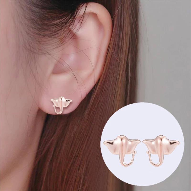 Mantaray Earrings - Rose Gold