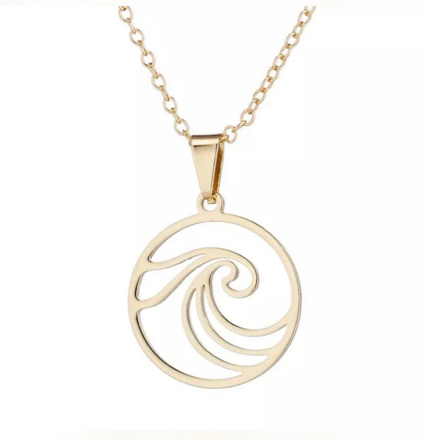 Double Wave Necklace - Gold