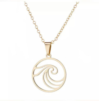 Double Wave Necklace - Gold