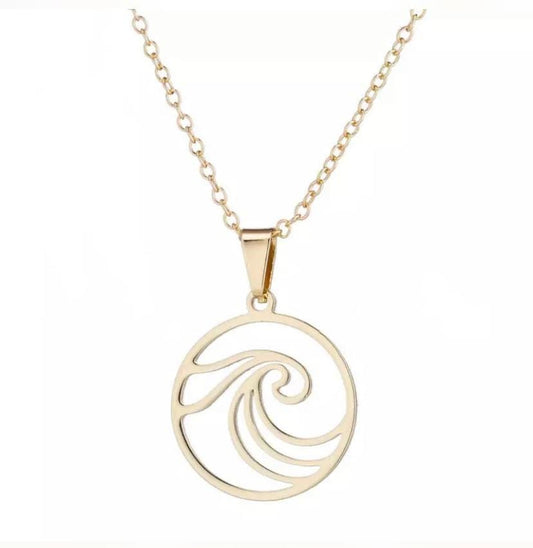 Double Wave Necklace - Gold