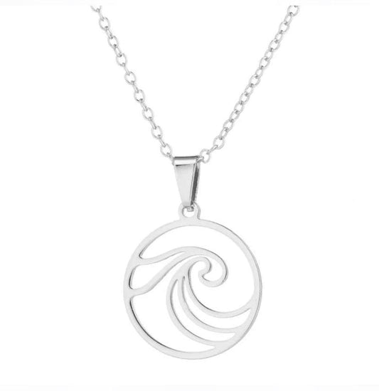Double Wave Necklace - Silver