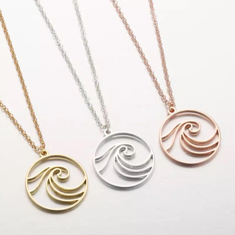 Double Wave Necklace - Rose Gold