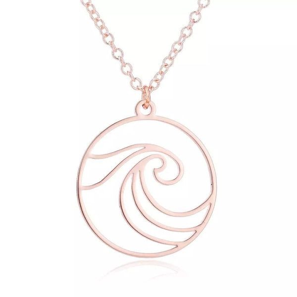 Double Wave Necklace - Rose Gold