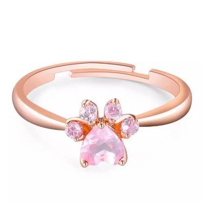 Rose Gold Paw Print Ring