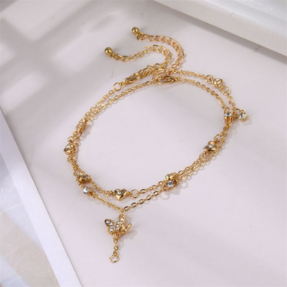 Butterfly Charm Anklet 2 Piece
