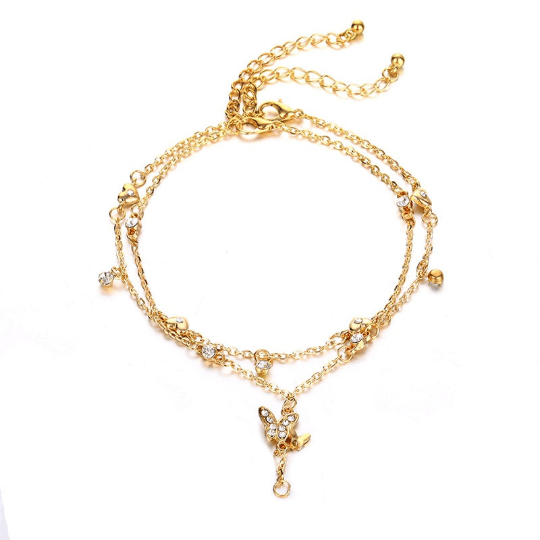 Butterfly Charm Anklet 2 Piece