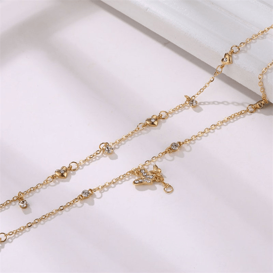 Butterfly Charm Anklet 2 Piece