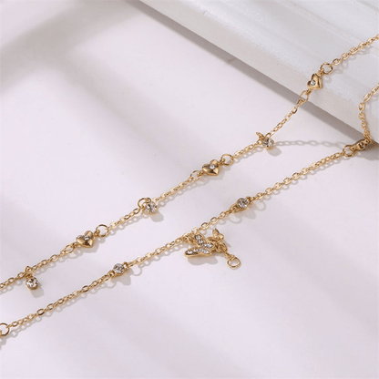 Butterfly Charm Anklet 2 Piece