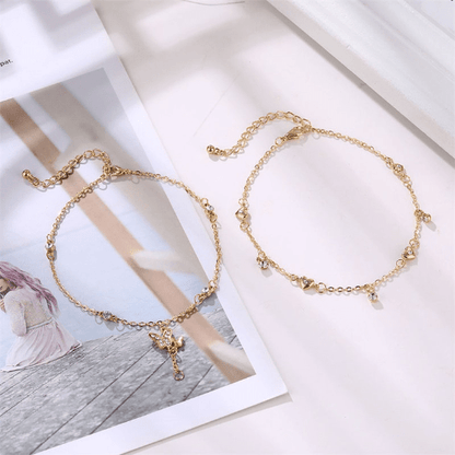 Butterfly Charm Anklet 2 Piece