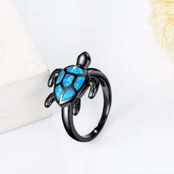 Turtle ring sales in silver