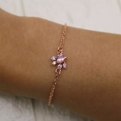 Sterling Silver Rose Gold Paw Print Bracelet Thoughtful Gift Handmade Item New