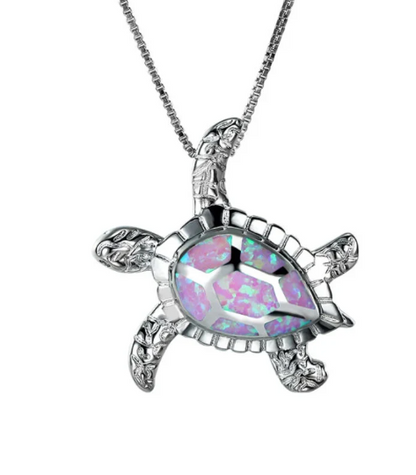 Opal Turtle Necklace 925 Sterling Silver