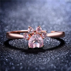 Rose Gold Paw Print Ring Shop Penguins Penguin Ocean Jewellery