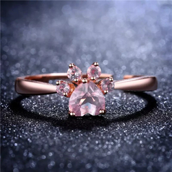 Rose Gold Paw Print Ring