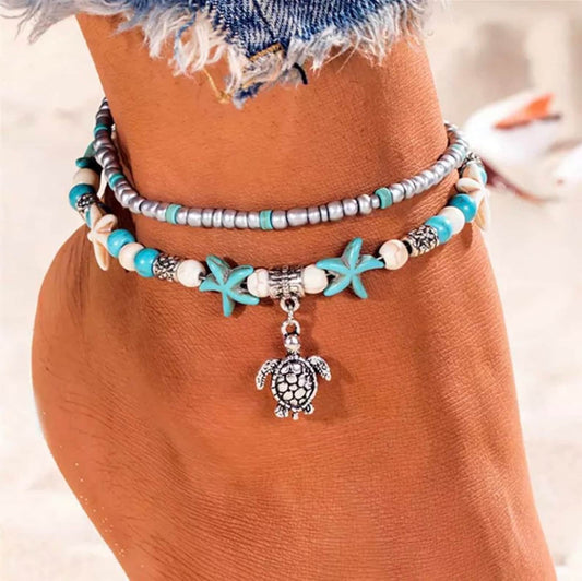 Beaded Turtle Anklet