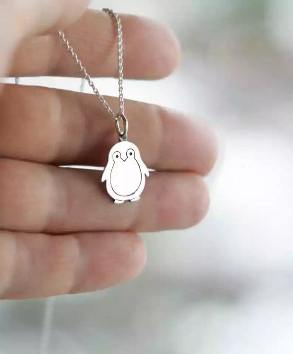 Dainty Silver Penguin Necklace