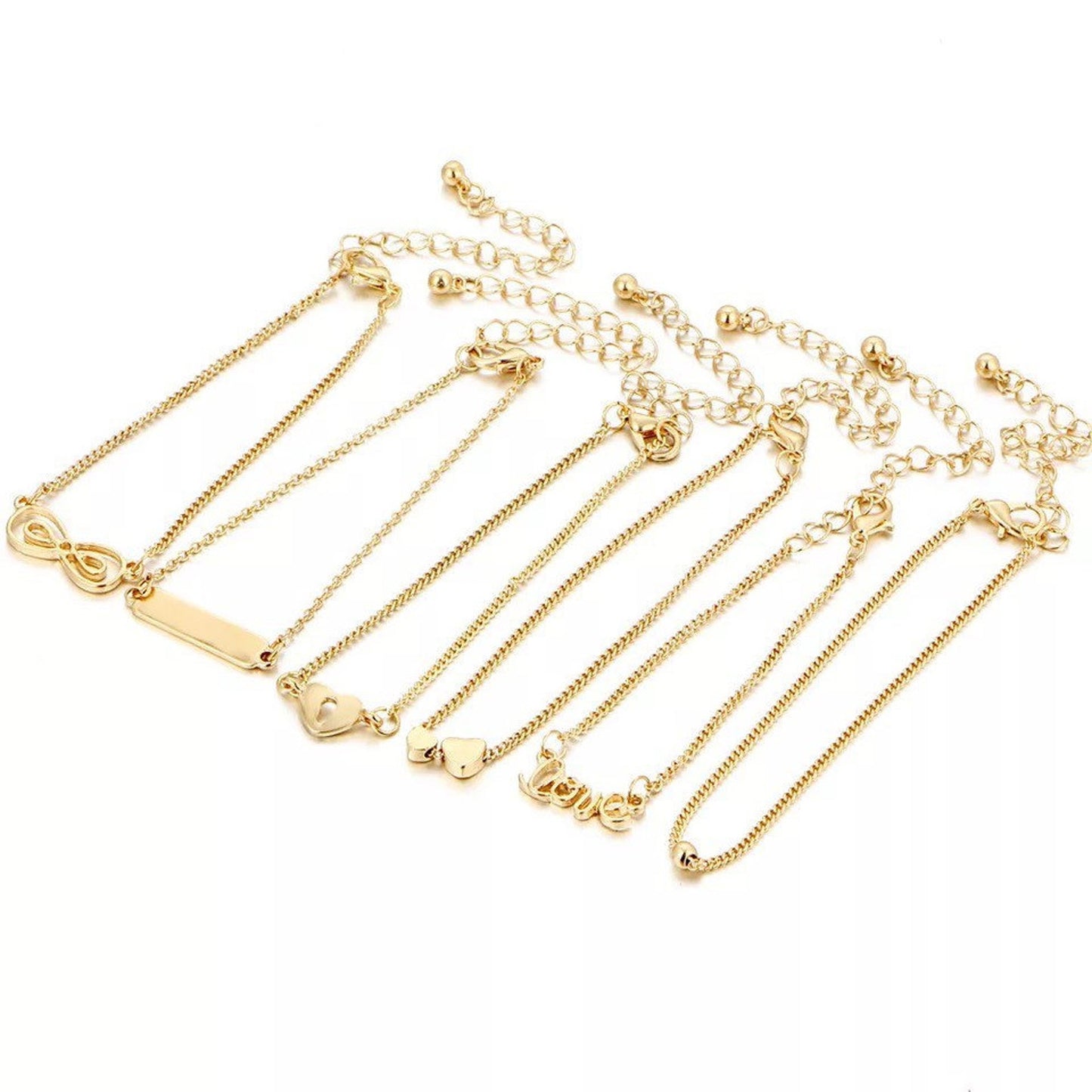 Heart Anklet Stack