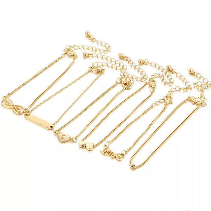 Heart Anklet Stack