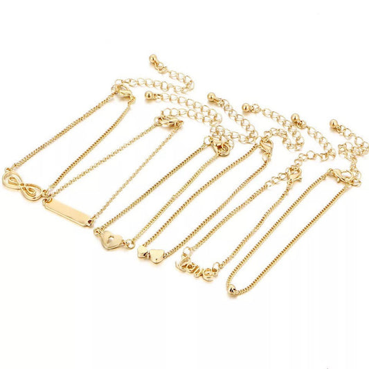 Heart Anklet Stack